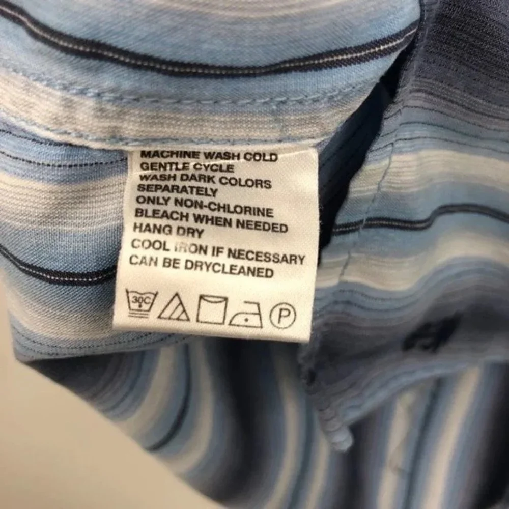 SOLD! Tommy Bahama Tencel Lyocell Striped Long Sleeve Button Down XL - Picture 8 of 9